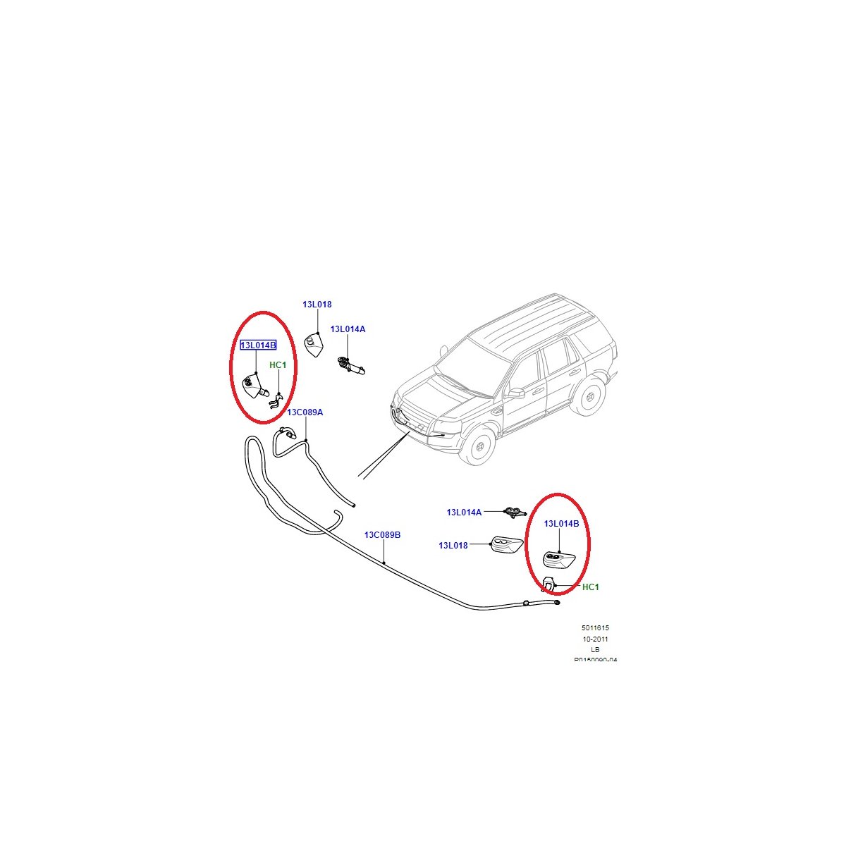 Headlight Washer Nozzle Set For Land Rover LR4 | Aftermarket - Image 3