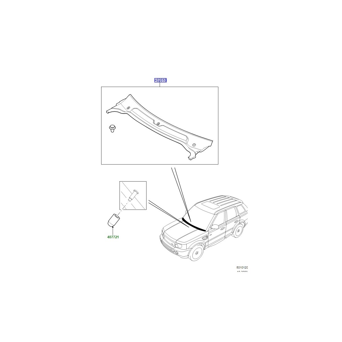 Wipers Cover Panel For Range Rover Sport L320 | Aftermarket - Image 2
