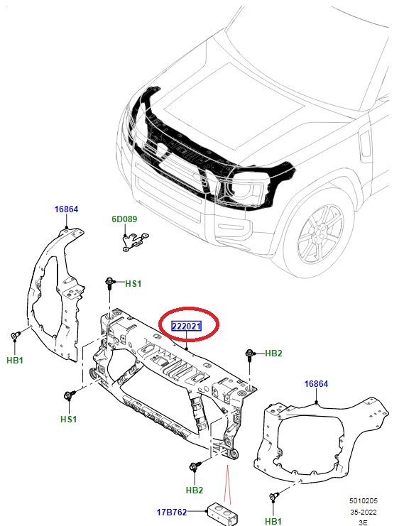 Radiator Support Panel - LR132180 - Land Rover Defender L663 | New Aftermarket - Image 2