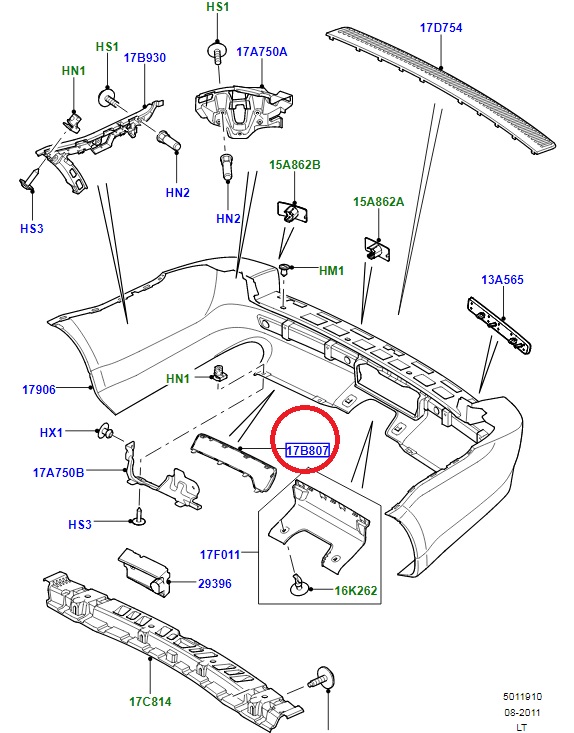 Trim Set - Rear Bumper Autobiography - Range Rover Sport L320 2010-2013 | New Aftermarket - Image 4