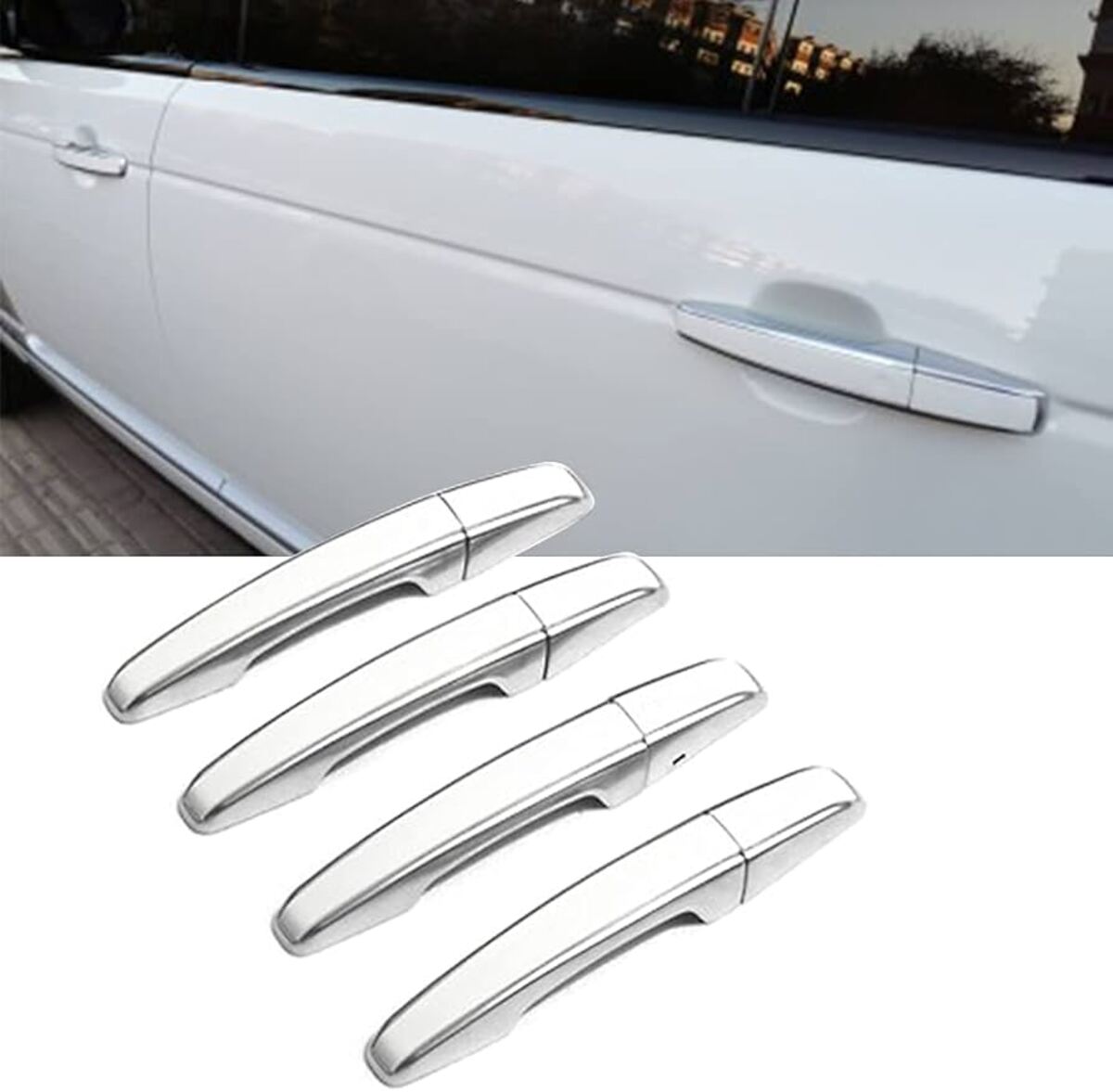 Door Handles Covers (White W/Chrome) - Range Rover Vogue L405 | New Aftermarket - Image 2